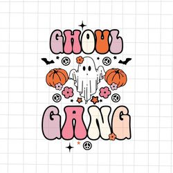 ghoul gang ghost halloween spooky season svg, halloween ghost svg, flower ghost svg, cute ghost svg, ghost halloween svg