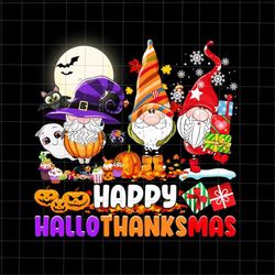 happy hallothanksmas three gnomes png, gnomes halloween png, gnomes thanksgiving png, gnomes christmas png, hallothanksm