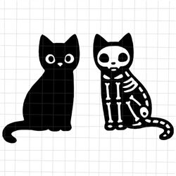 halloween skeleton cat svg, cat halloween svg, halloween svg, witch svg, halloween witch svg, funny halloween svg, women