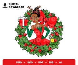 bundle layered svg, christmas wreath tiana svg, christmas svg, digital download, clipart, png, svg, cricut, cut file