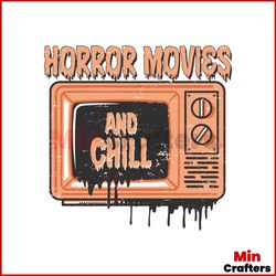 retro halloween horror movies and chill svg digital file