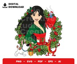 bundle layered svg, christmas wreath mulan svg, christmas svg, digital download, clipart, png, svg, cricut, cutfile