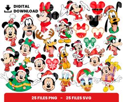 bundle layered svg, christmas mickey svg, mickey mouse svg, digital download, clipart, png, svg, cricut, cut file