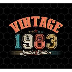 limited edition 1983 png, 1983 vintage style png, love in 1983 png, best 1983 png, retro 1983 png, born in 1983, png pri