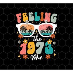 feeling the 1973 vibe png, summer sunglasses png, groovy 1973 png, 1973 birthday png, summer 1973 png, png for shirts, p