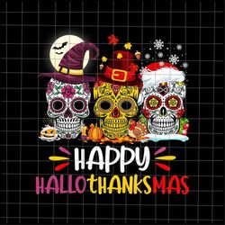 happy hallothanksmas sugar skull png, sugar skull halloween png, sugar skull thanksgiving png, sugar skull christmas png