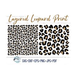 layered leopard print svgs, leopard spots svg, cheetah print, two color layered leopard pattern for cricut, animal print