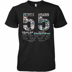 55 years of 1966 2021 miami dolphins signatures premium men&039s t-shirt