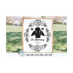 in memory of dog svg, in memory angel dog svg, oval flower svg, in memory of sign svg, dog memorial svg, pet memorial an