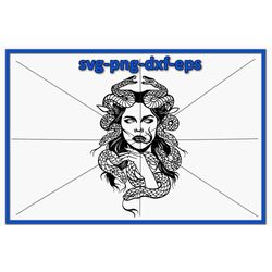 medusa svg - print file - silhouette - horror clip art - image files - digital files - download files - svg - png - eps