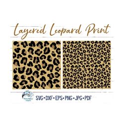 layered leopard print svgs, leopard svg, leopard texture svgs, cheetah print, three color layered leopard pattern for cr