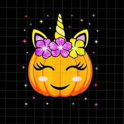 unicorn pumpkin halloween png, cute unicorn halloween png, kids halloween png, little girls unicorn halloween png, girls