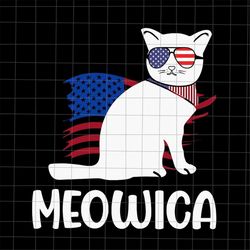 meowica 4th of july svg, cat 4th of july svg, cat national day svg, patriotic day svg, fourth of july svg.