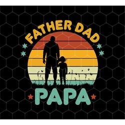 Retro Papa Png, Father's Day Gifts, Daddy And Daughter Silhouette Png, Father Retro Png, Papa And Son Png, Png For Shirt