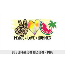 peace love summer png, tie dye sublimation png, summer sublimation file, beach shirt png design, leopard sublimation des