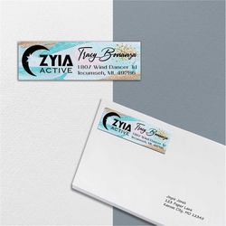 zyia address label, zyia label address cards, digital file, zyia personalized active cards, printable label address, cus