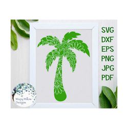 Palm Tree Mandala SVG, DXF, pdf, png, eps, jpeg, Digital Download, beach, Tropical, Palm Tree, Summer, Floral, Cricut, S