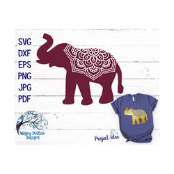 Elephant Mandala SVG, Elephant Mandala, Clipart, png, Digital Download, Elephant SVG, Boho, Hippie, Cricut, Silhouette,