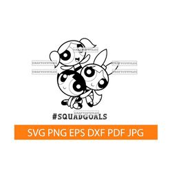 squad goals svg png dxf, best friends svg, powerpuff girls svg, clipart, files for cricut, cut files for silhouette, t-s