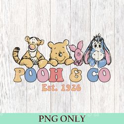 retro pooh & co est 1926 png, vintage pooh and co png, disneyland pooh bear png, winnie the pooh png, disney vacation