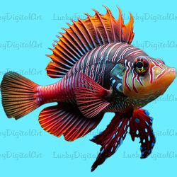 beautiful sea fish png printble / goodnotes png stickers / beautiful sea fish clipart