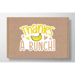 thanks a bunch sticker svg, thank you boho svg stickers for small businesses, hand lettered stickers, packaging labels d