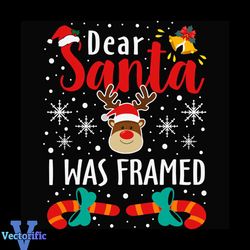 dear santa i was framed svg, christmas svg, santa svg, candy cane svg