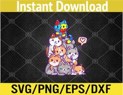 autism child awareness cute kawaii cat puzzle svg, eps, png, dxf, digital download