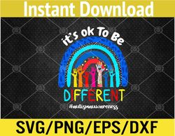 to be different autism awareness leopard rainbow svg, eps, png, dxf, digital download