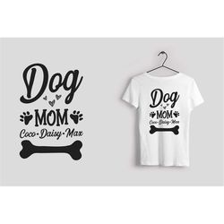 qualityperfectionus digital download - dog mom coco daisy max  - svg file for cricut, htv, instant download