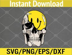 smiley face skull svg, eps, png, dxf, digital download