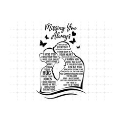 missing you always svg, husband with angel wings svg, widow life svg, husband svg, memorial day in heaven svg, butterfli