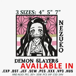 Nezuko demon embroidery design, Demon slayer embroidery, Anime design,  Anime shirt, Embroidery shirt, Digital download
