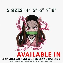 Demon Slayer Nezuko Embroidery Design, Anime design, Anime shirt, Anime  Embroidery, Embroidered shirt, Digital Download