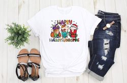 happy hallothanksmas shirt, halloween shirt, thanksgiving shirt, christmas tshirt, fall vibes tee, holiday season shirt,