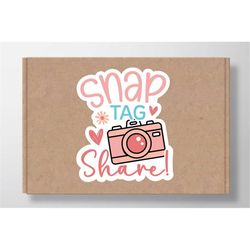 snap tag share sticker svg, boho svg stickers for small businesses, hand lettered stickers, packaging labels digital dow