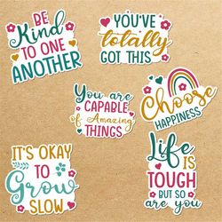 mental health inspirational sticker bundle, sticker png bundle, printable stickers, digital stickers, print and cut stic