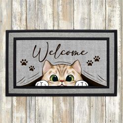 welcome cat  doormat png, front doormat sublimation design download, rug png, rug designs, doormat png file