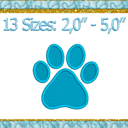 paw print machine embroidery design