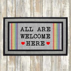 all are welcome here  doormat png, front doormat sublimation design download, rug png, rug designs, doormat png file