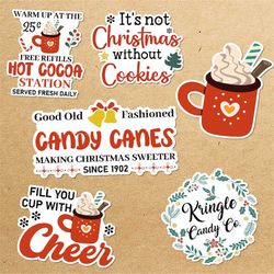 christmas packaging sticker bundle, sticker png bundle, printable stickers, digital stickers, print and cut sticker, png