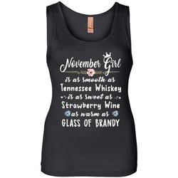 november girl is as smooth as tennessee whiskey as warm as glass of brandy &8211 womens jersey tank