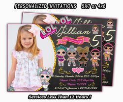 lol surprise invitation, lol surprise birthday invitation, add photo, digital file, personalized invitation