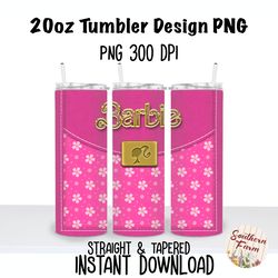 barbie purse 2 20oz skinny tumbler sublimation wrap png, waterslide, uv dtf,  digital instant download