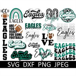 eagles svg bundle, eagles png bundle, digital download, cut file, clipart, sublimation (16 individual svg/png/dxf/jpeg f