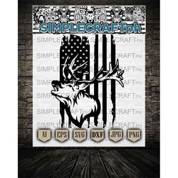 distressed flag svg || red stag hunting svg || deer hunting svg || red deer hunting svg || elk svg || mule deer svg || r