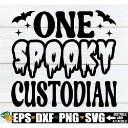 one spooky custodian, halloween gift for school custodian, custodian halloween svg, custodian halloween shirt svg, digit