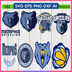 40 files svg,8 designs, memphis grizzlies svg file/basketball svg,svg bundles/nba svg/instant download