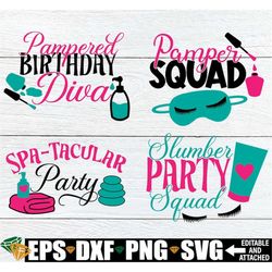 matching slumber party. spa party. spa birthday. pamper squad. slumber party squad. matching birthday. kids spa party. s