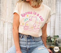 karma is a cat shirt, music teacher shirt, cat lover sweatshirt, concert tee for women, positive quote hoodie, funny tea